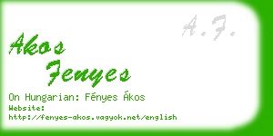 akos fenyes business card