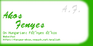 akos fenyes business card